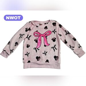 Minnie Mouse Pink Bow Kids Sweatshirt NWOT
